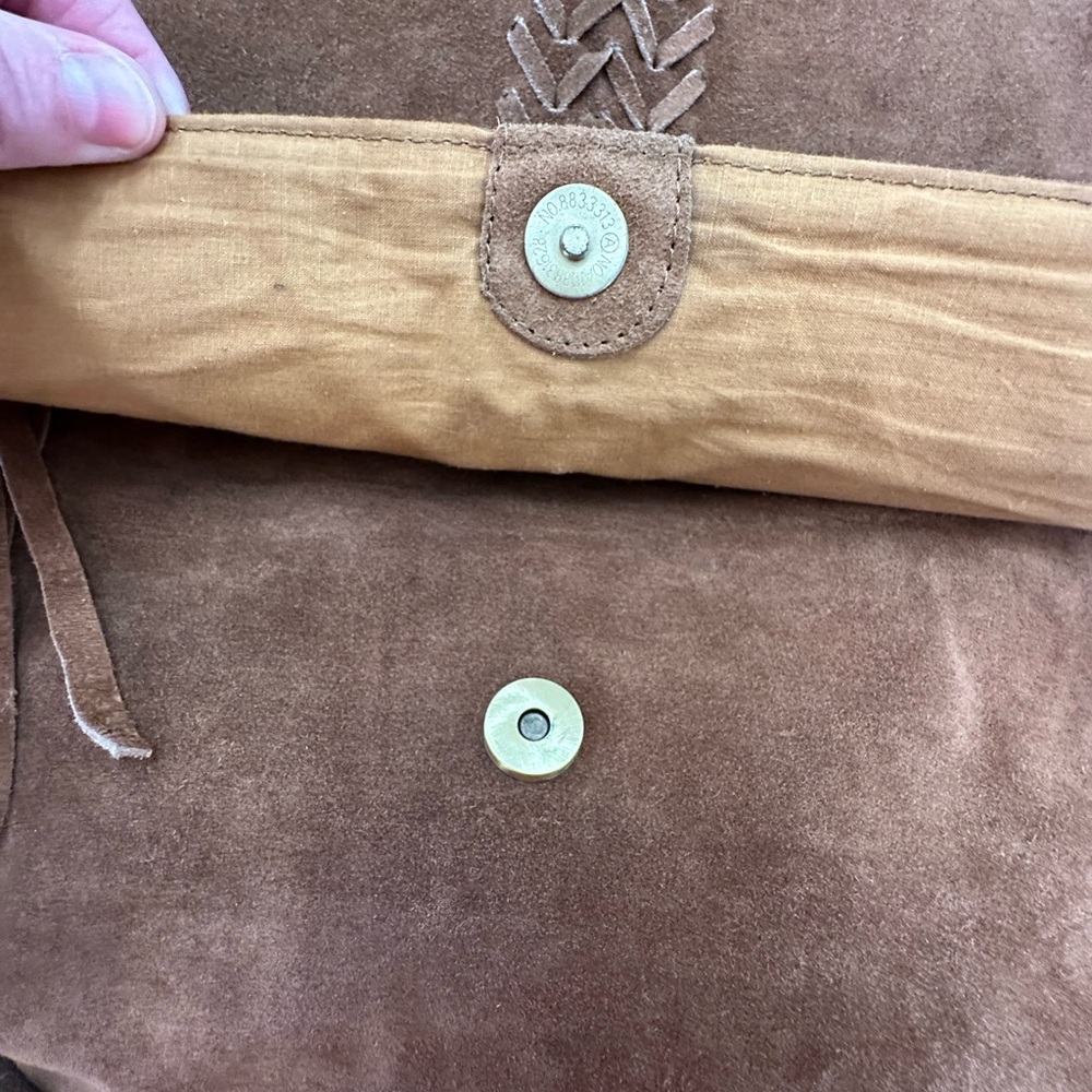 Anthropologie RAJ raj Suede Fringe Crossbody Cross Body Boho Messenger Bag - Picture 9 of 16